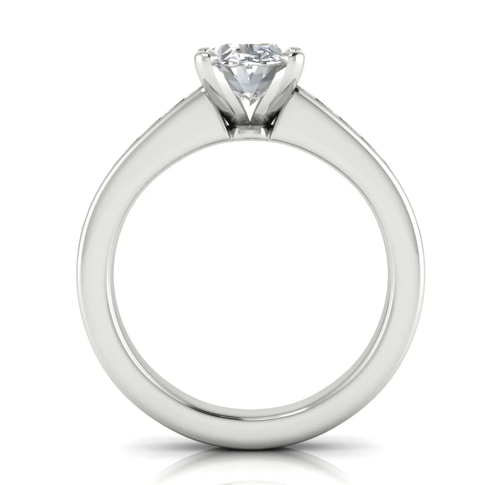 Classic Solitaire Ring with Channel-Set Accent Stones