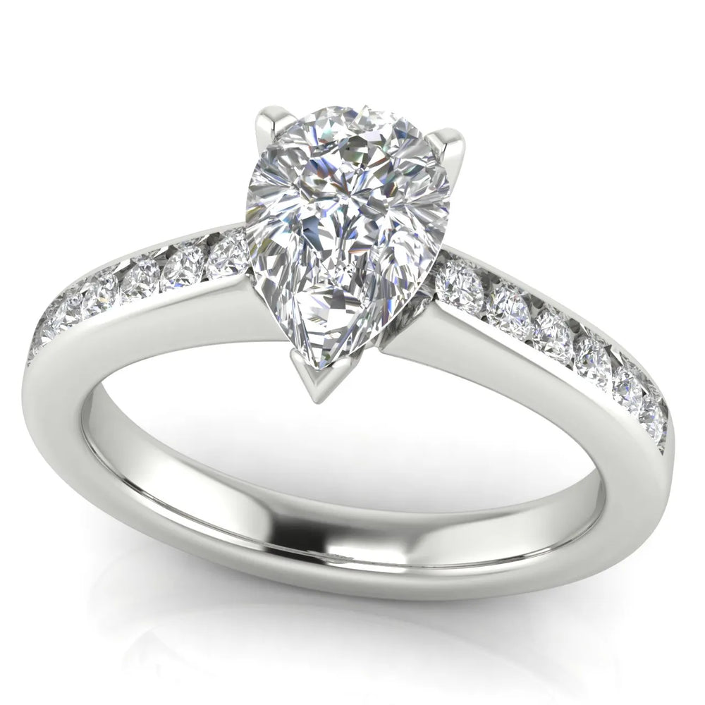 Classic Solitaire Ring with Channel-Set Accent Stones