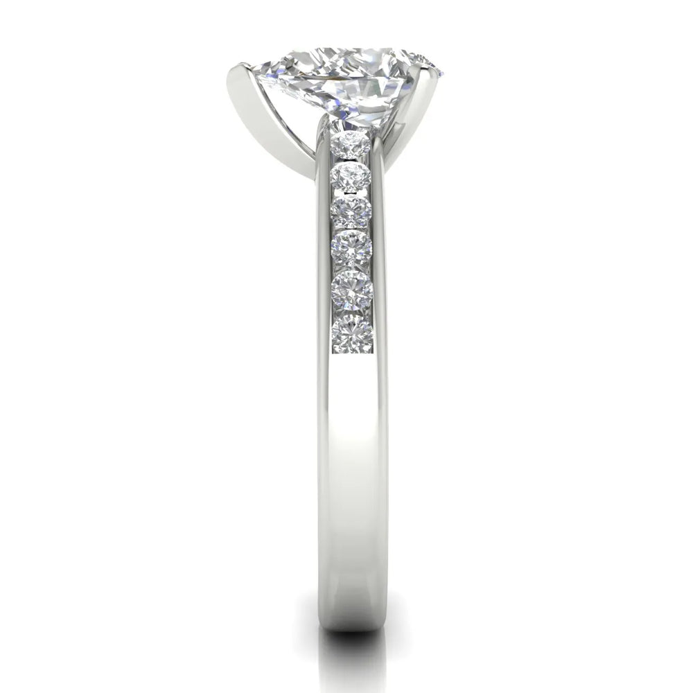 Classic Solitaire Ring with Channel-Set Accent Stones