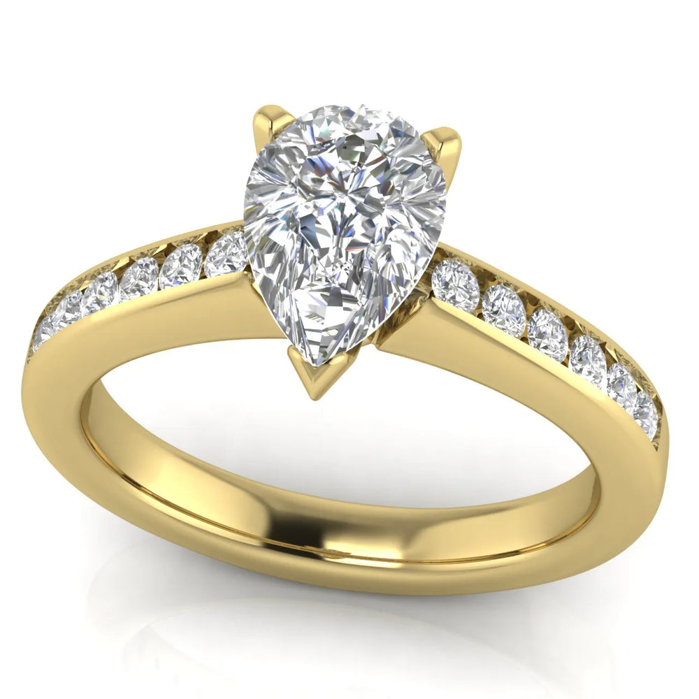 Classic Solitaire Ring with Channel-Set Accent Stones