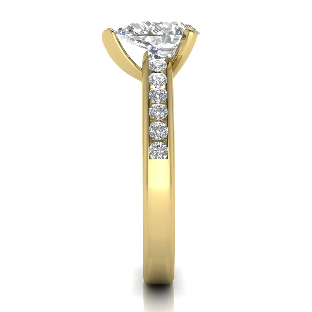Classic Solitaire Ring with Channel-Set Accent Stones