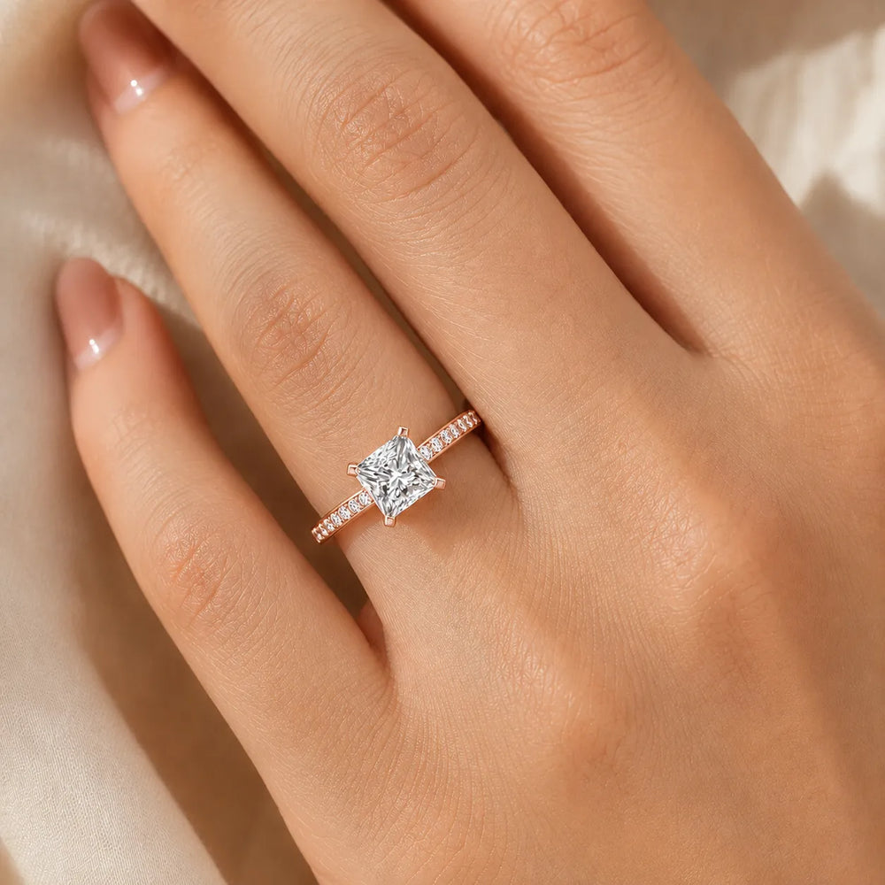 Classic Solitaire Ring with Channel-Set Accent Stones