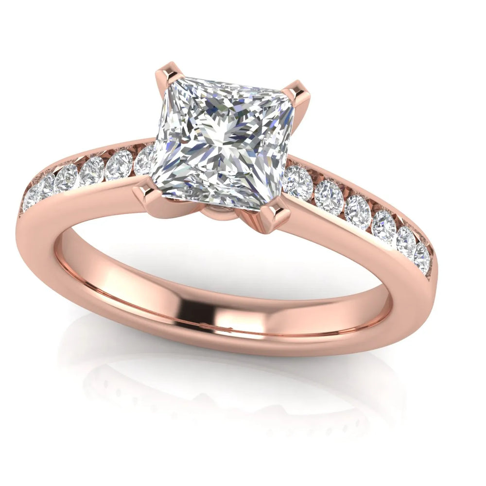 Classic Solitaire Ring with Channel-Set Accent Stones