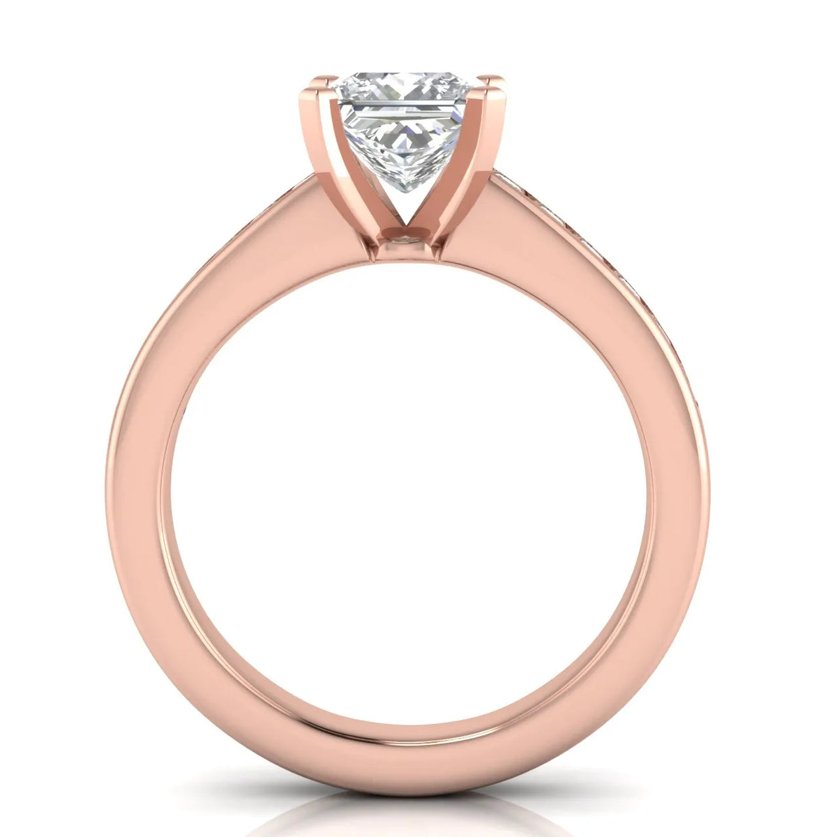 Classic Solitaire Ring with Channel-Set Accent Stones