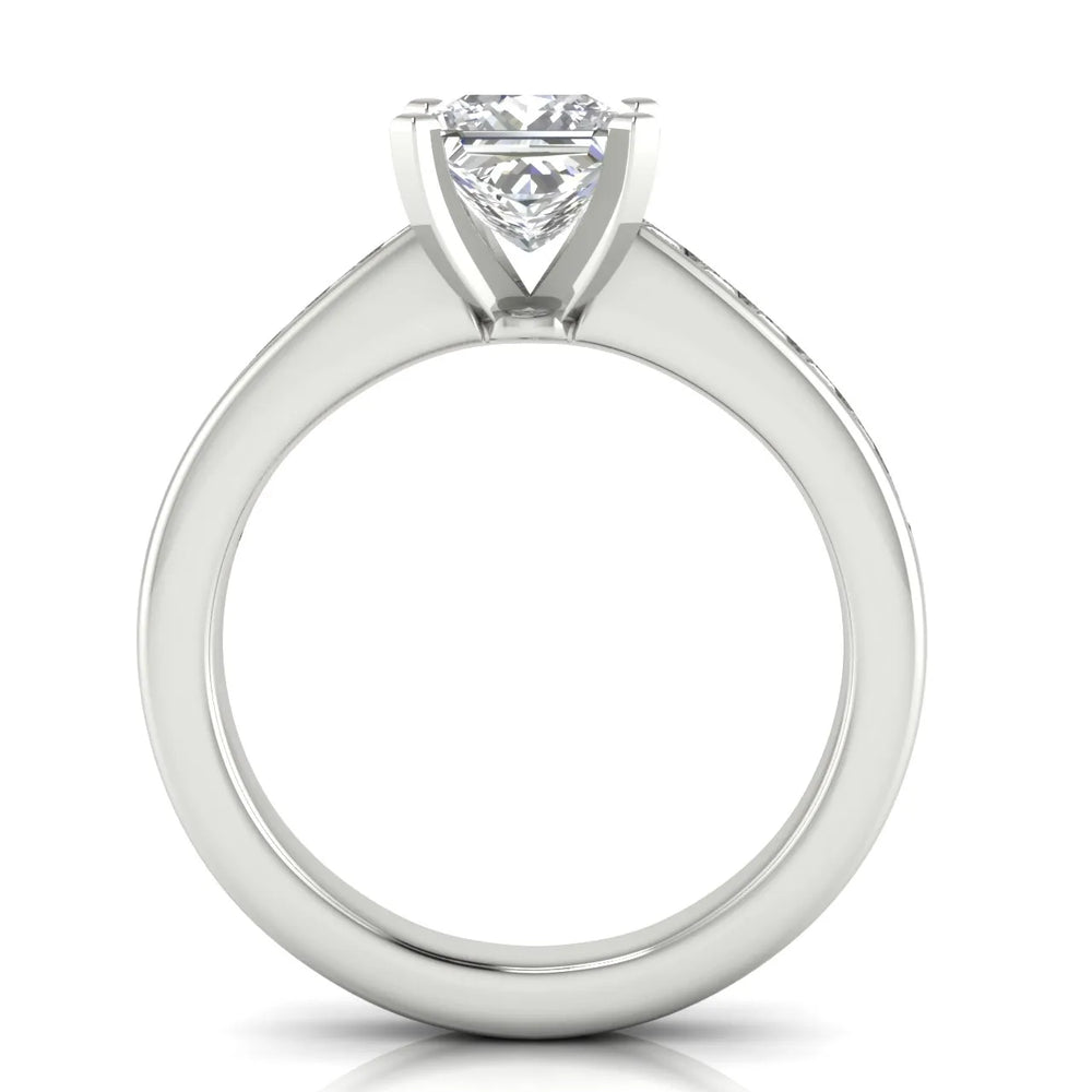 Classic Solitaire Ring with Channel-Set Accent Stones