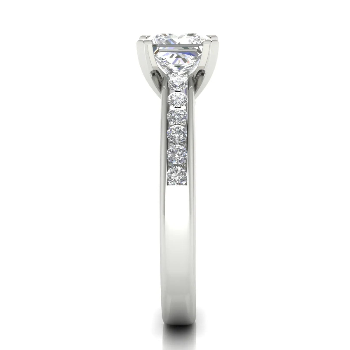 Classic Solitaire Ring with Channel-Set Accent Stones