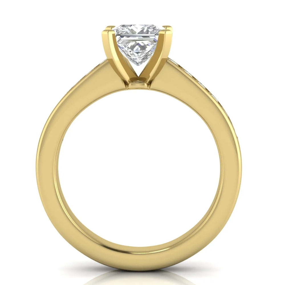 Classic Solitaire Ring with Channel-Set Accent Stones