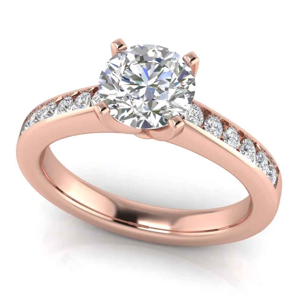 Classic Solitaire Ring with Channel-Set Accent Stones