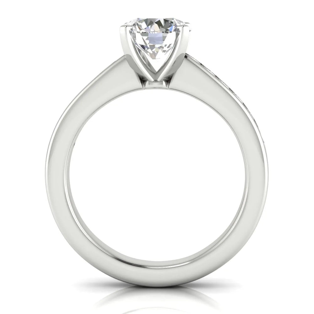 Classic Solitaire Ring with Channel-Set Accent Stones