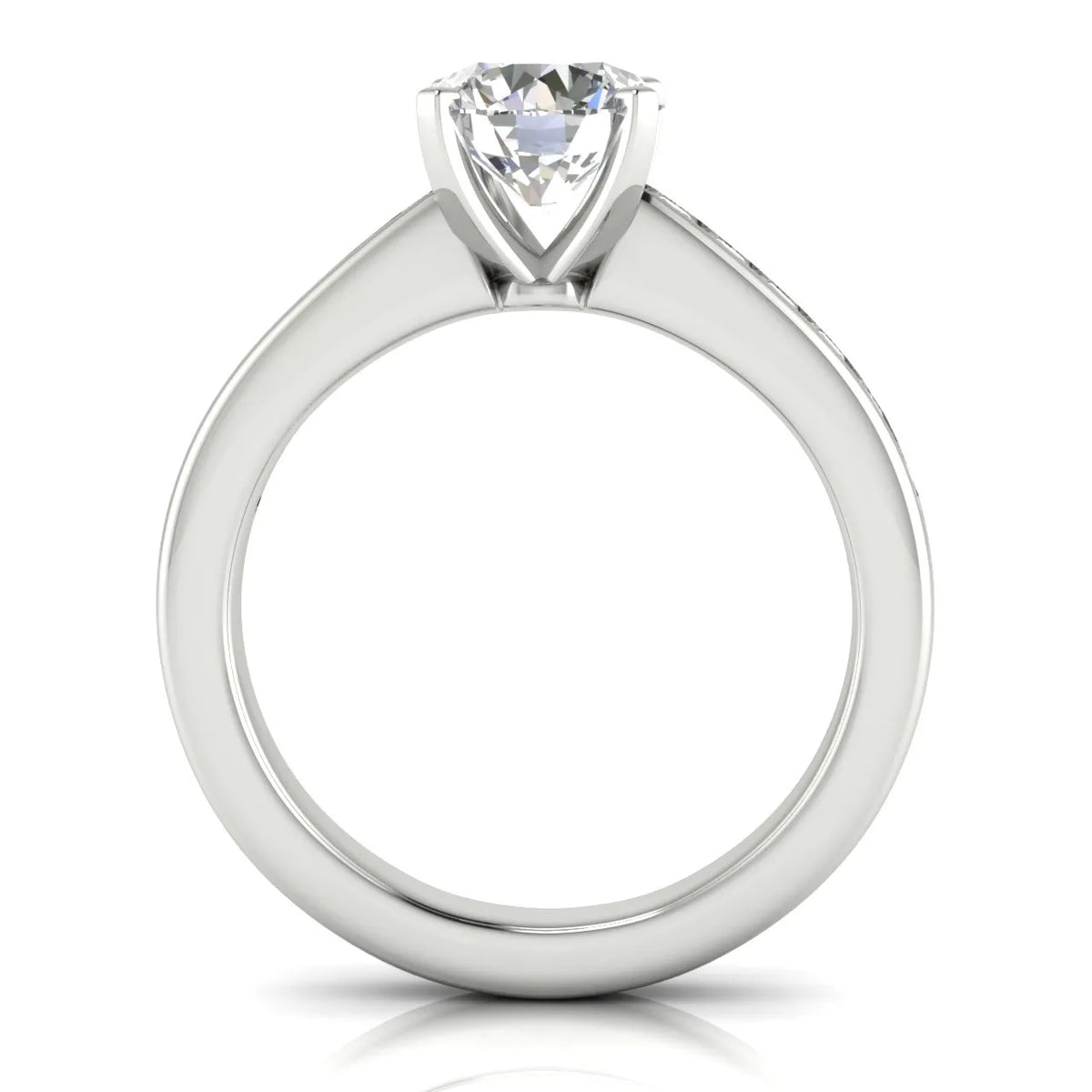 Classic Solitaire Ring with Channel-Set Accent Stones