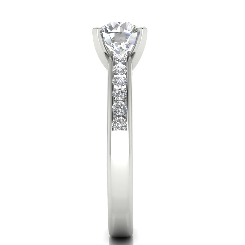 Classic Solitaire Ring with Channel-Set Accent Stones