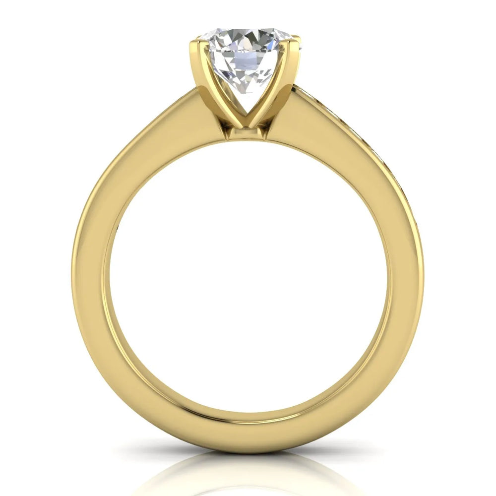 Classic Solitaire Ring with Channel-Set Accent Stones