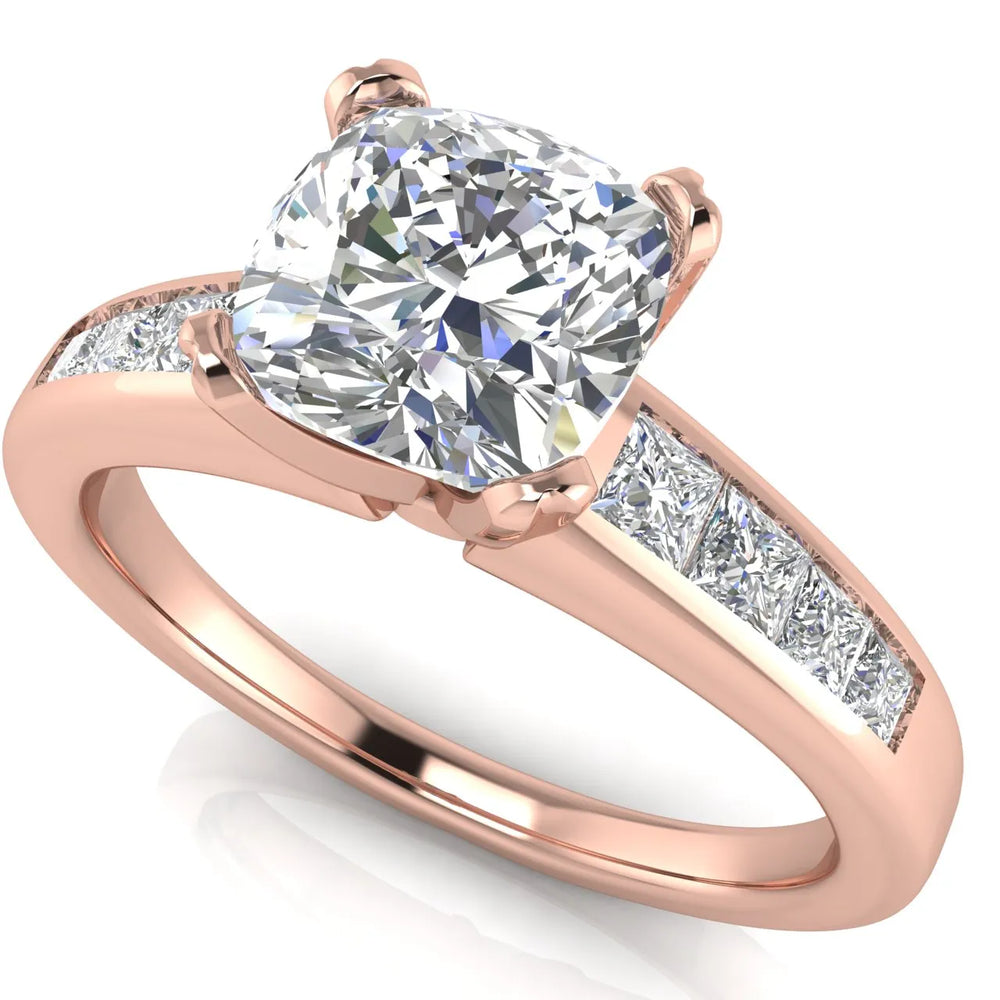 Elegant Channel-Set Accent Engagement Ring