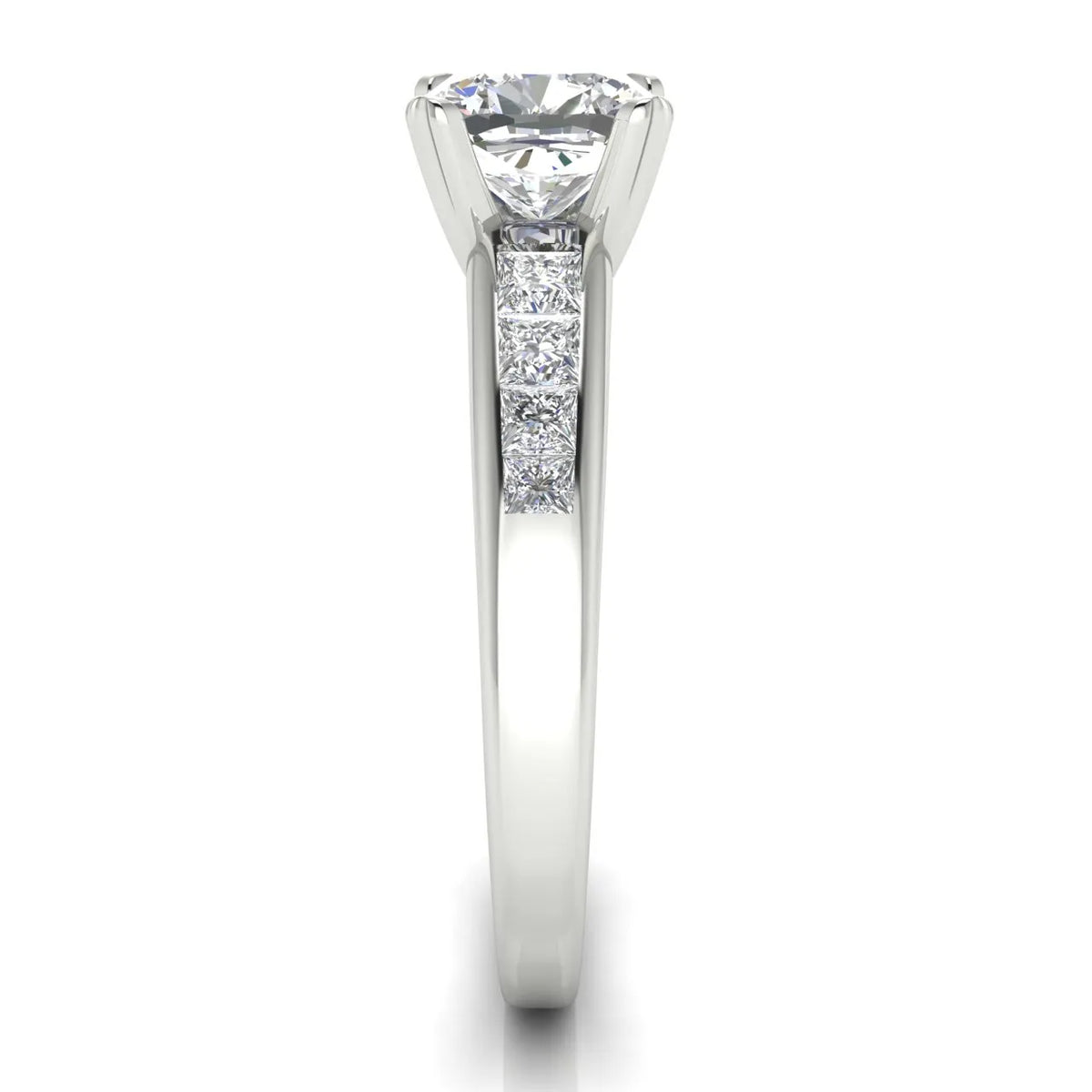Elegant Channel-Set Accent Engagement Ring