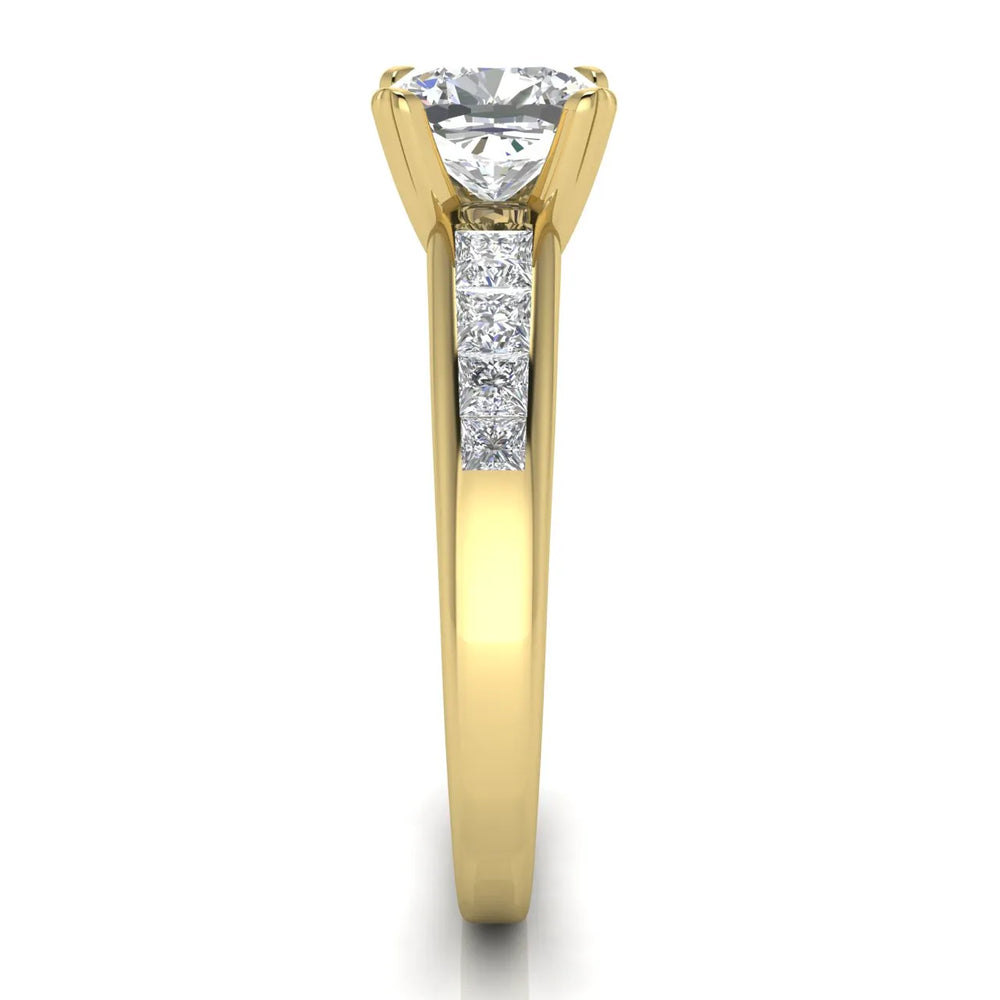 Elegant Channel-Set Accent Engagement Ring
