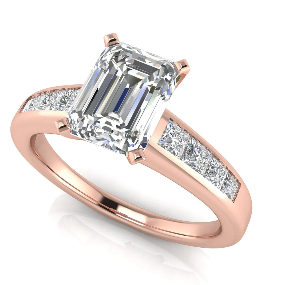 Elegant Channel-Set Accent Engagement Ring