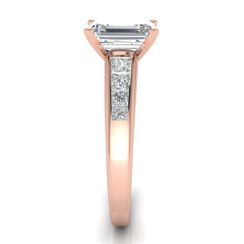 Elegant Channel-Set Accent Engagement Ring