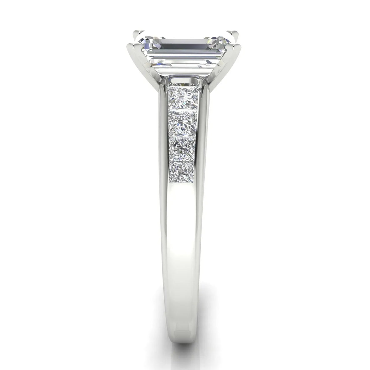Elegant Channel-Set Accent Engagement Ring