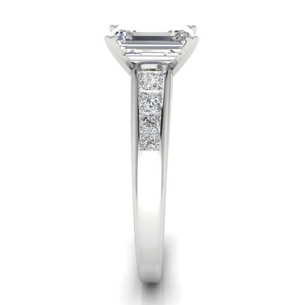 Elegant Channel-Set Accent Engagement Ring