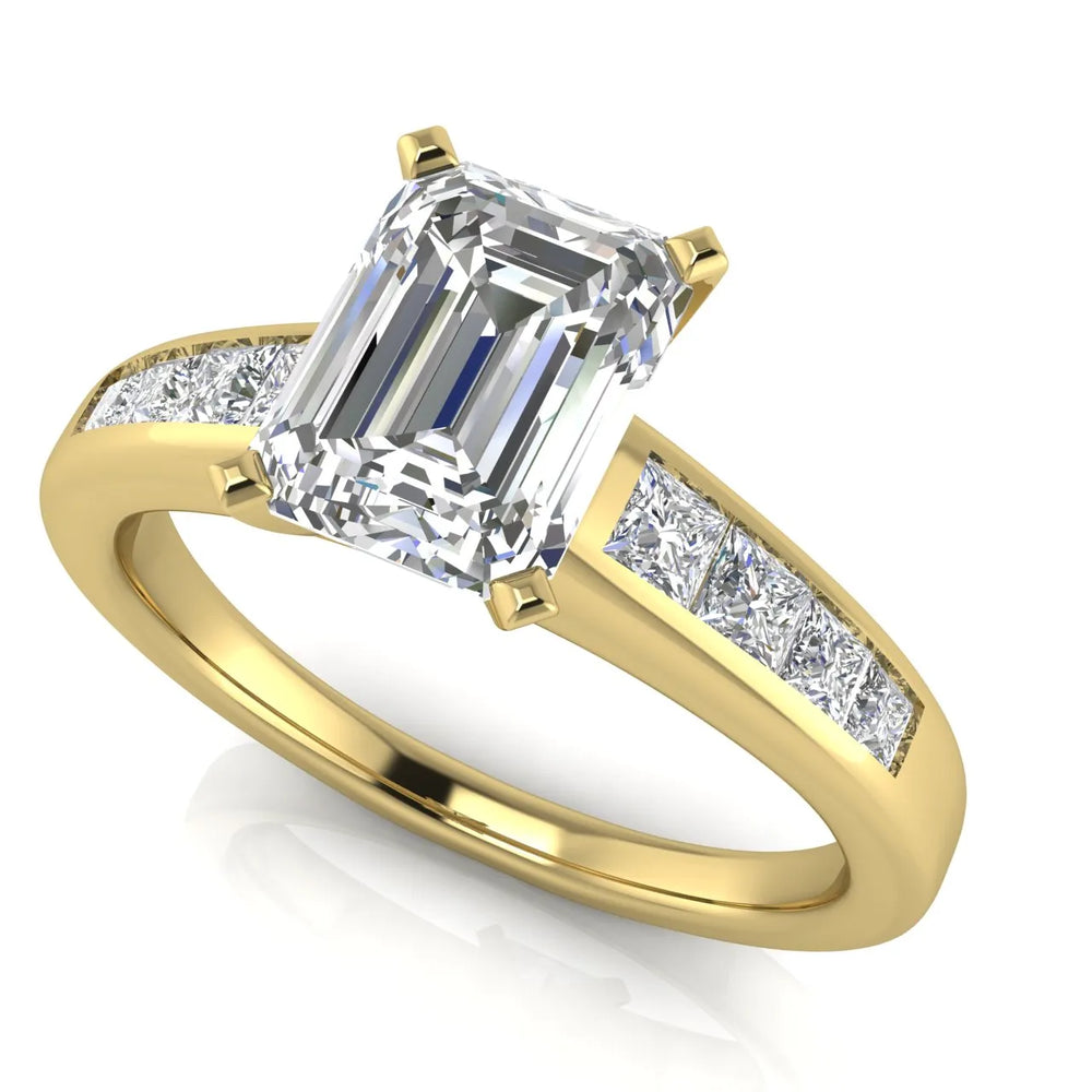 Elegant Channel-Set Accent Engagement Ring
