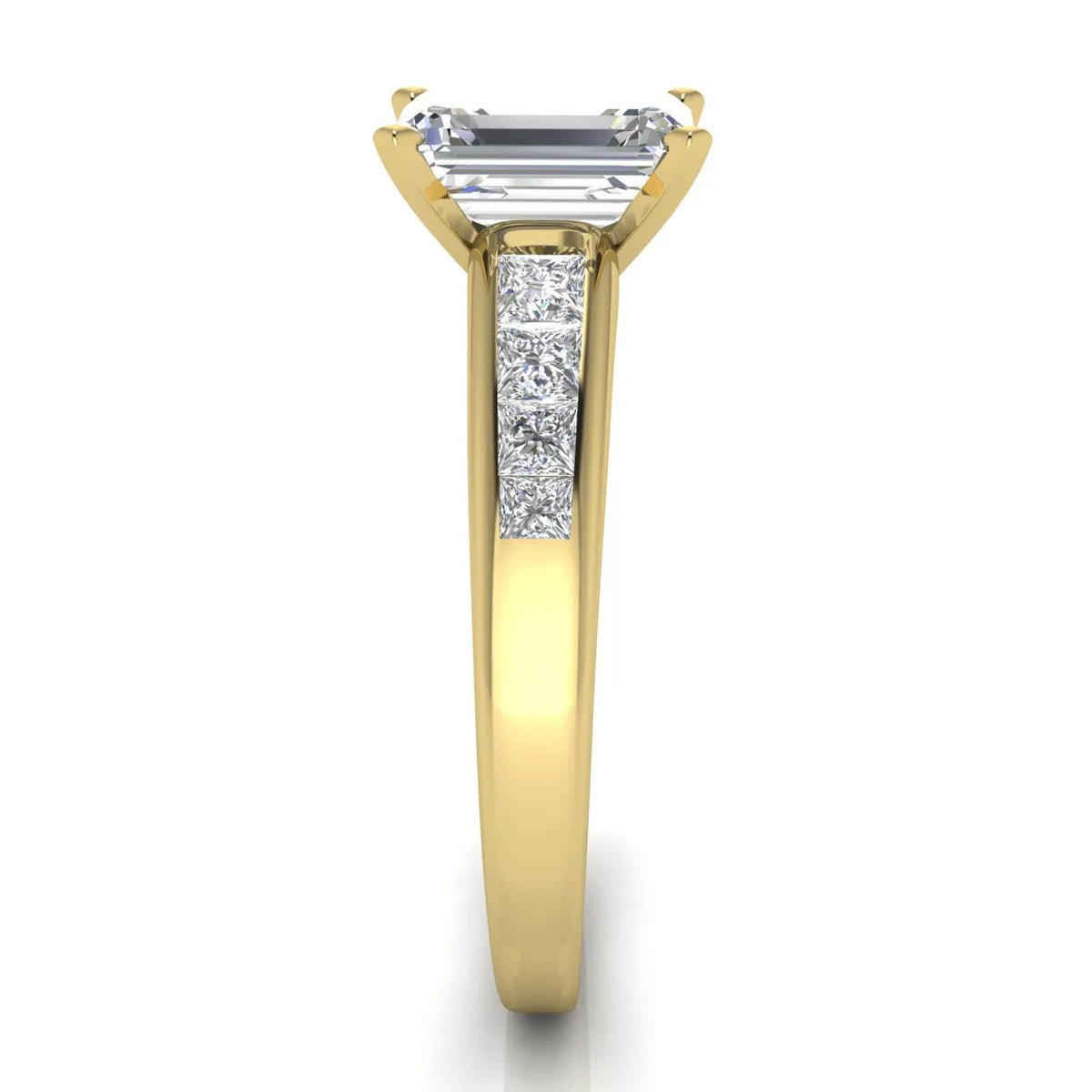 Elegant Channel-Set Accent Engagement Ring