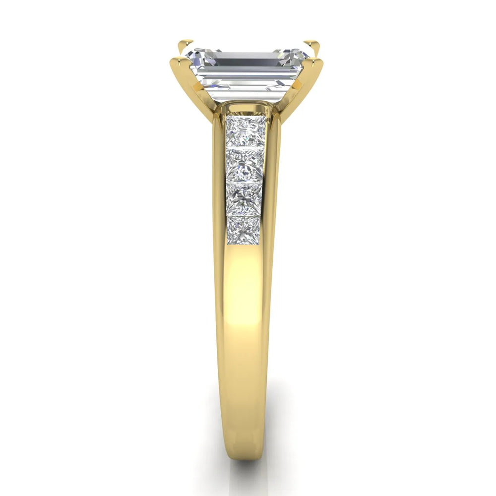 Elegant Channel-Set Accent Engagement Ring