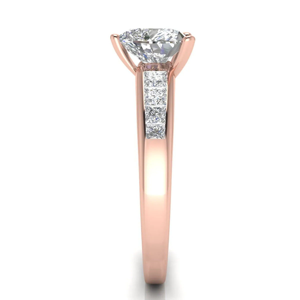 Elegant Channel-Set Accent Engagement Ring