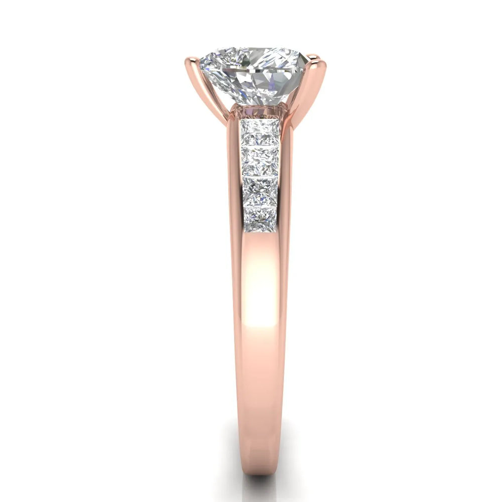 Elegant Channel-Set Accent Engagement Ring