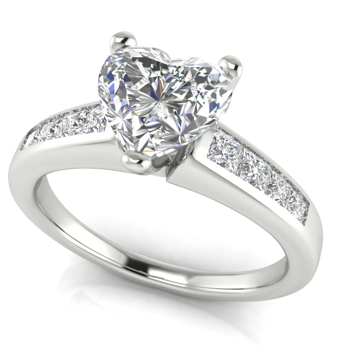 Elegant Channel-Set Accent Engagement Ring