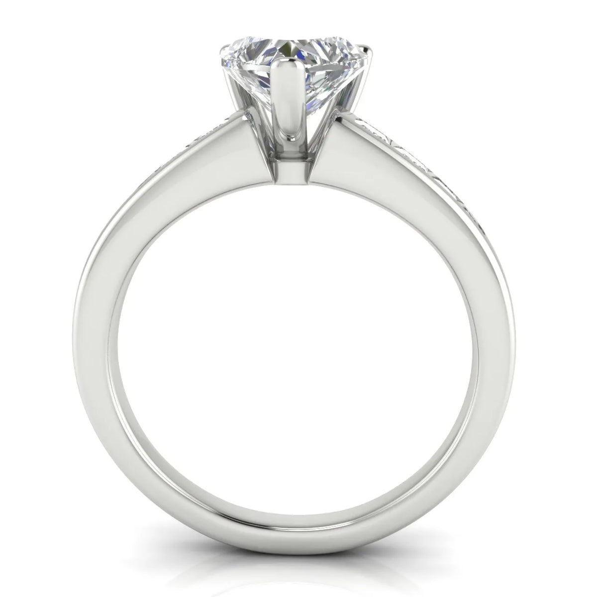 Elegant Channel-Set Accent Engagement Ring