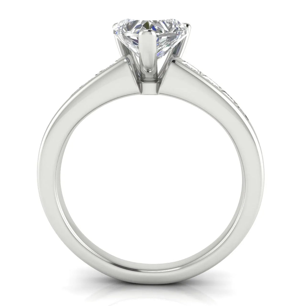 Elegant Channel-Set Accent Engagement Ring