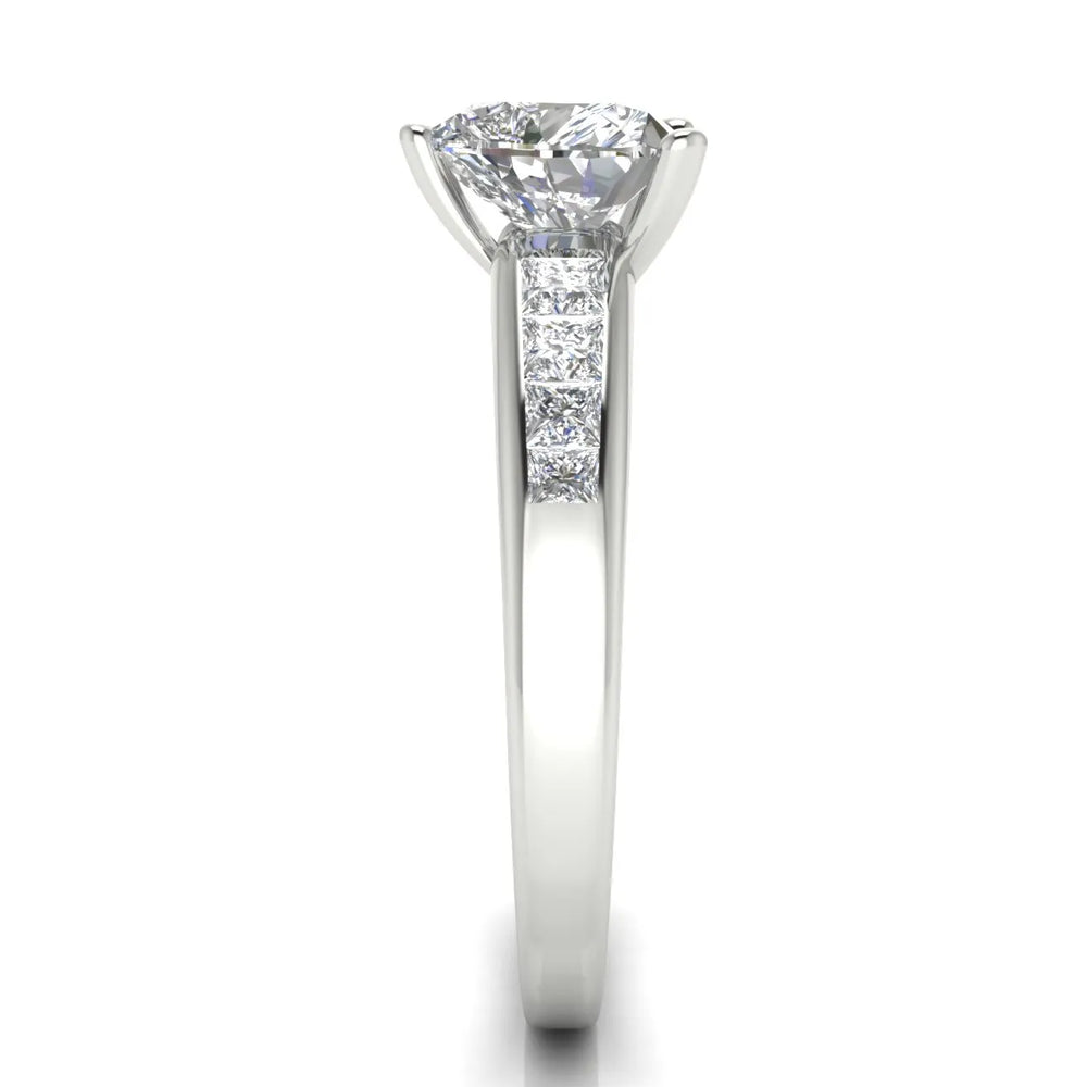 Elegant Channel-Set Accent Engagement Ring