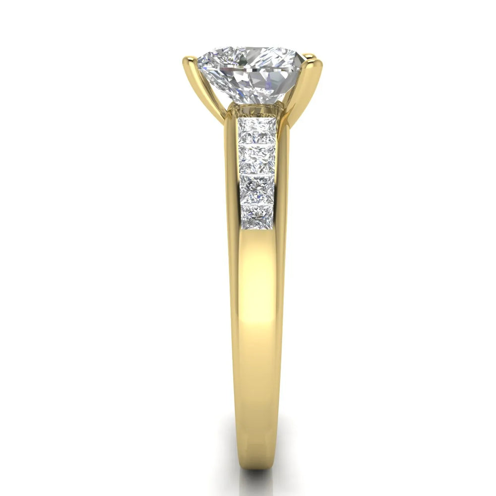 Elegant Channel-Set Accent Engagement Ring