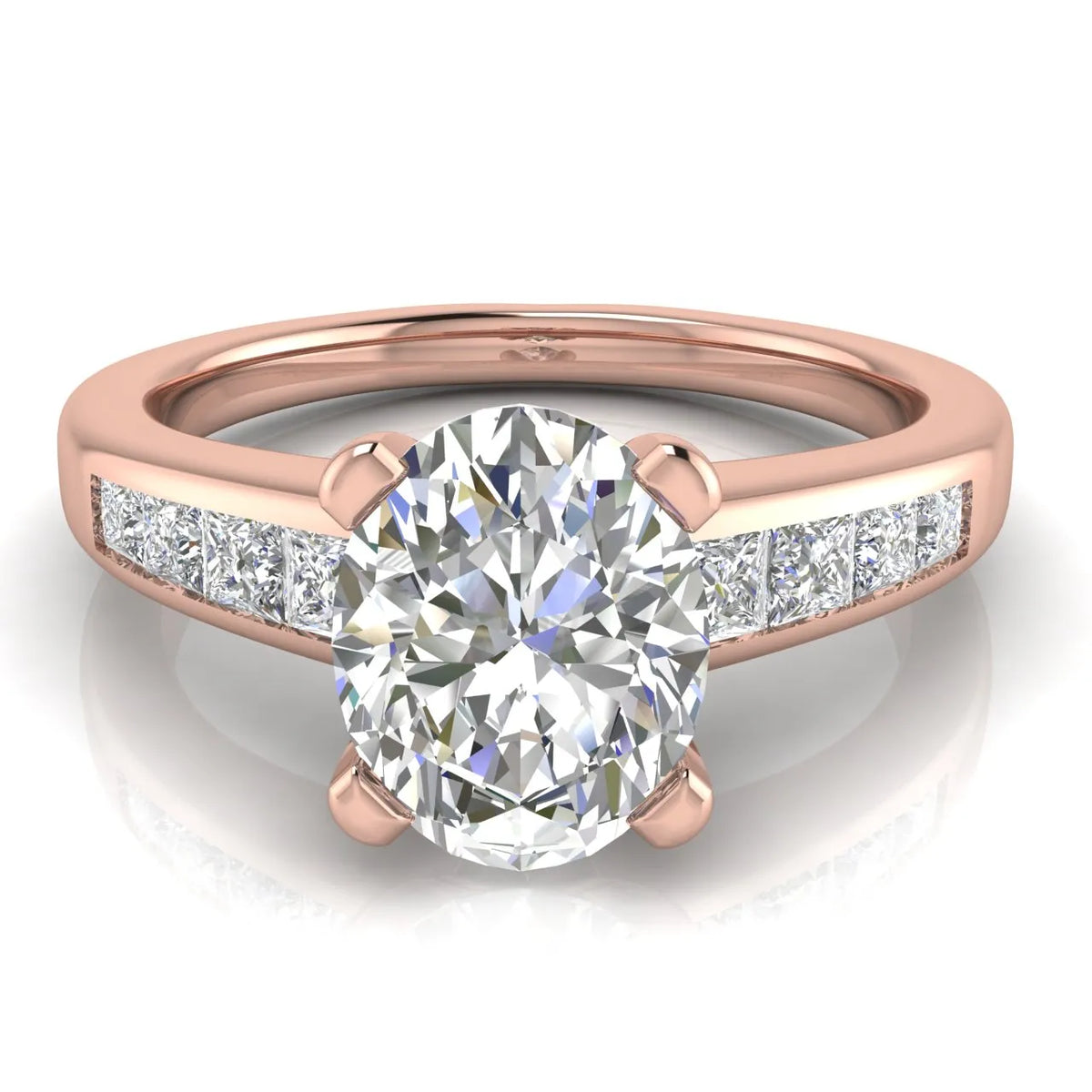 Elegant Channel-Set Accent Engagement Ring