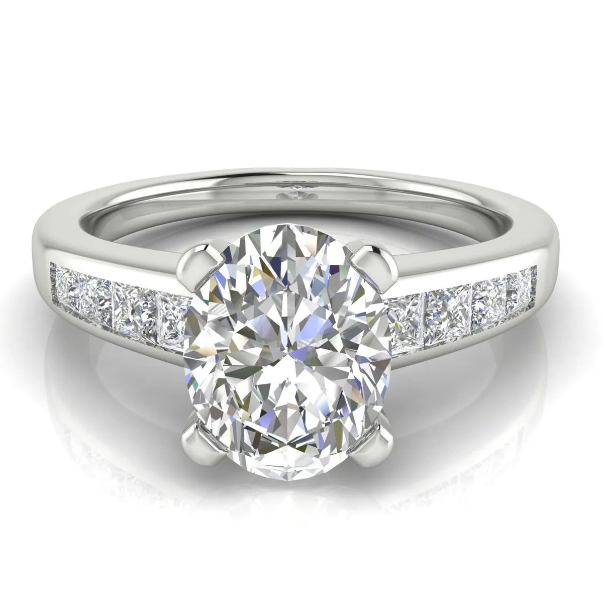 Elegant Channel-Set Accent Engagement Ring