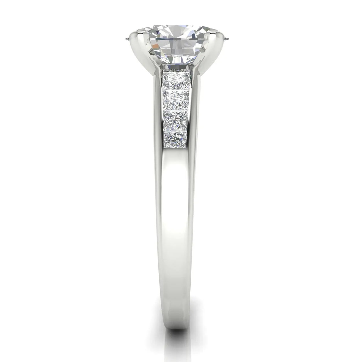Elegant Channel-Set Accent Engagement Ring