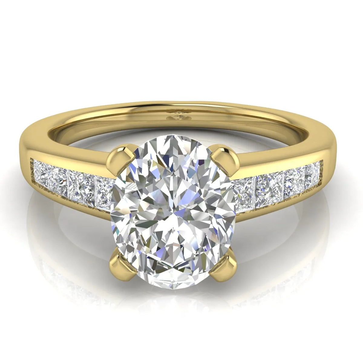 Elegant Channel-Set Accent Engagement Ring