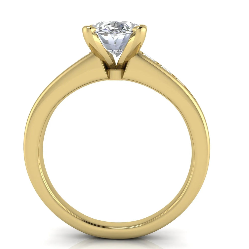 Elegant Channel-Set Accent Engagement Ring