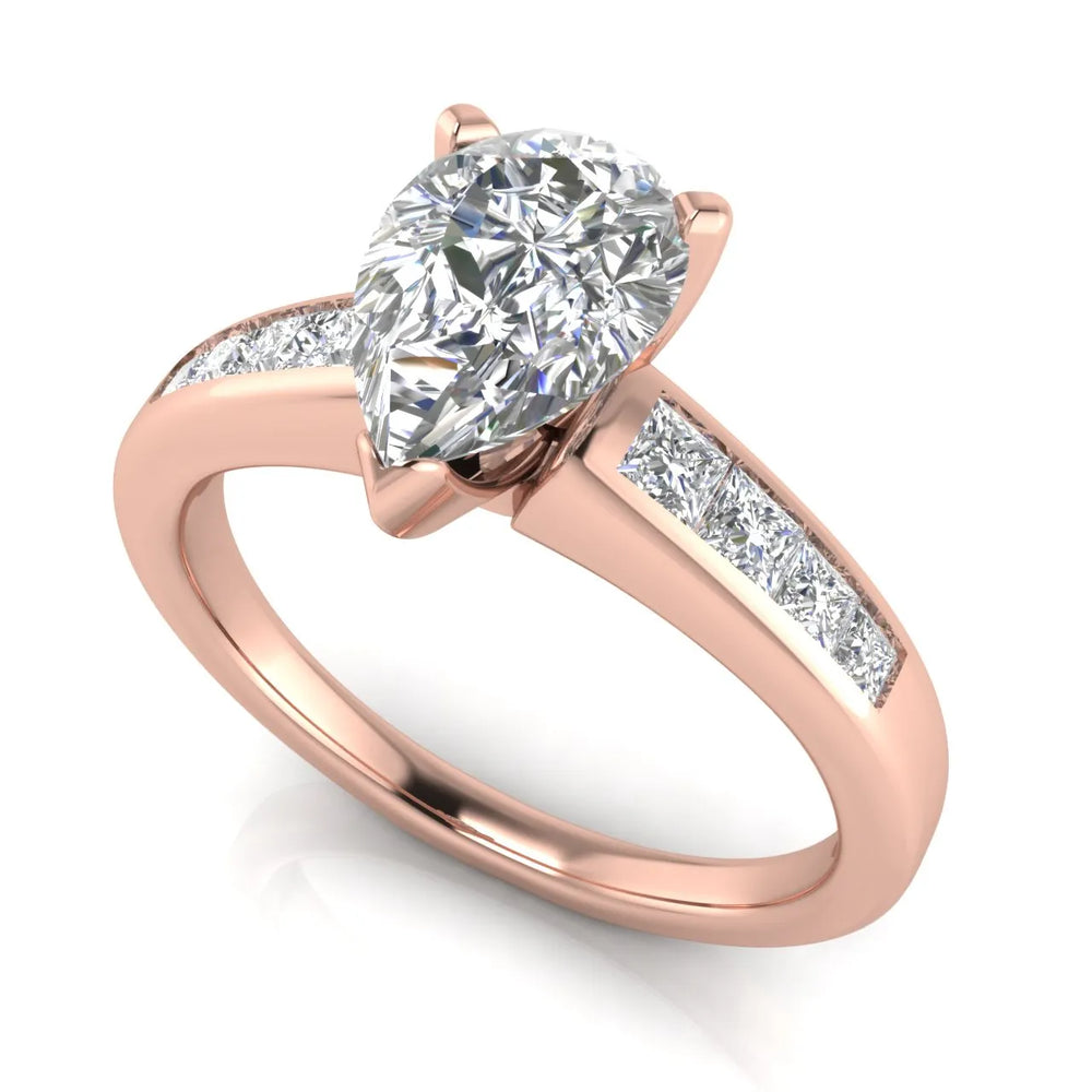 Elegant Channel-Set Accent Engagement Ring