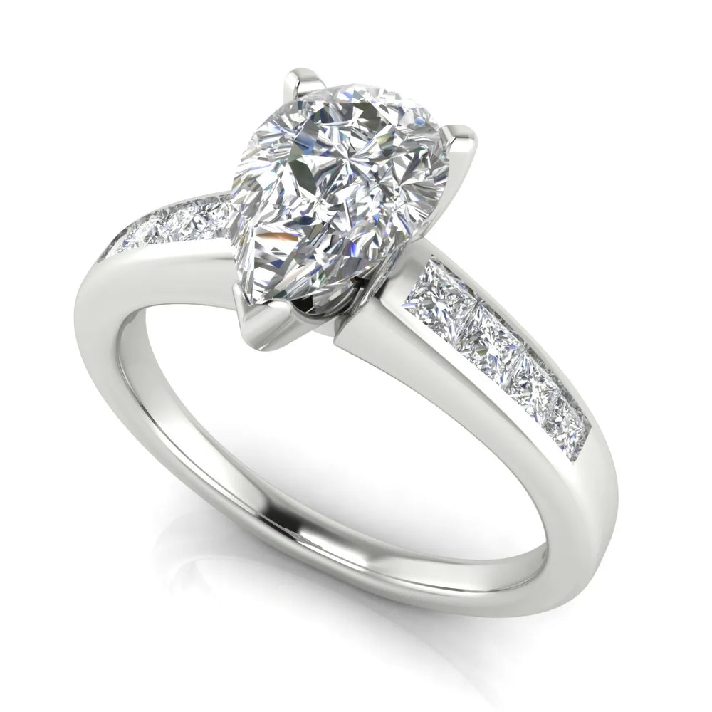 Elegant Channel-Set Accent Engagement Ring