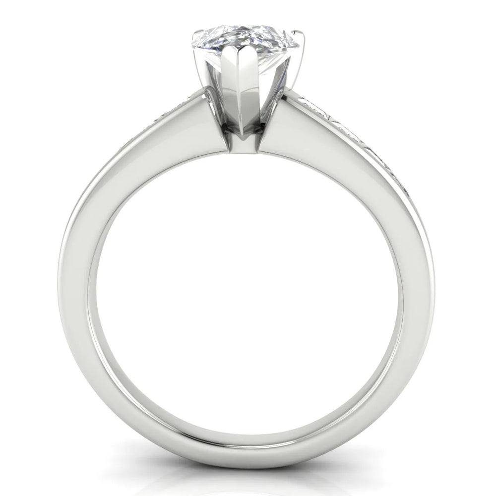 Elegant Channel-Set Accent Engagement Ring