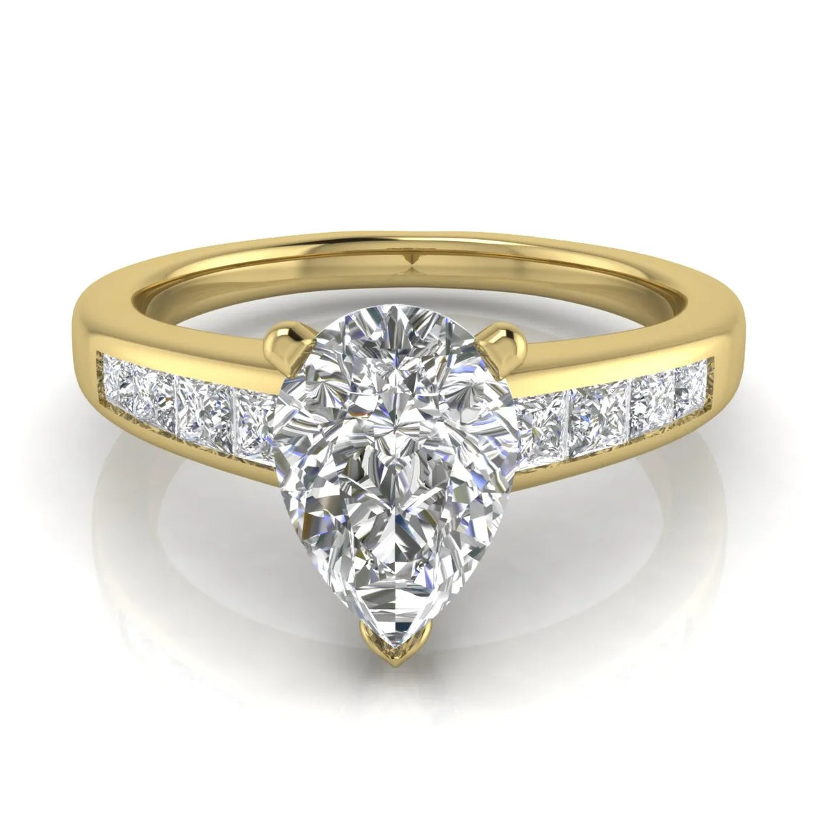 Elegant Channel-Set Accent Engagement Ring