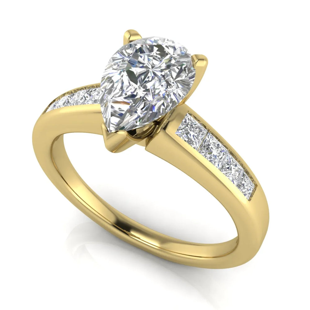 Elegant Channel-Set Accent Engagement Ring