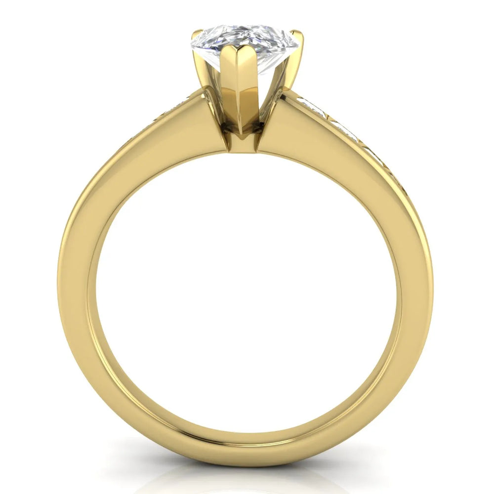 Elegant Channel-Set Accent Engagement Ring