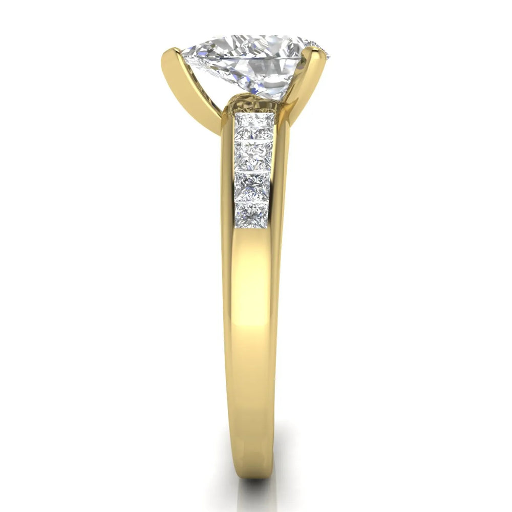 Elegant Channel-Set Accent Engagement Ring