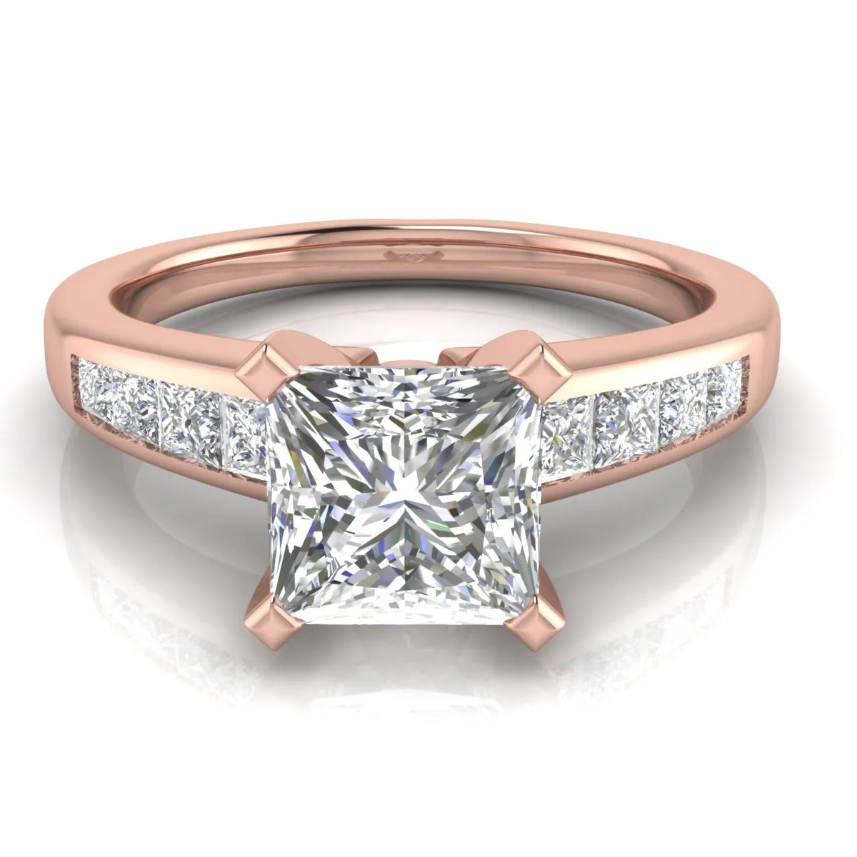 Elegant Channel-Set Accent Engagement Ring