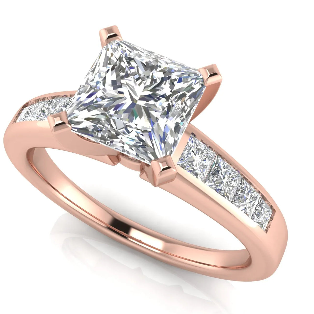 Elegant Channel-Set Accent Engagement Ring
