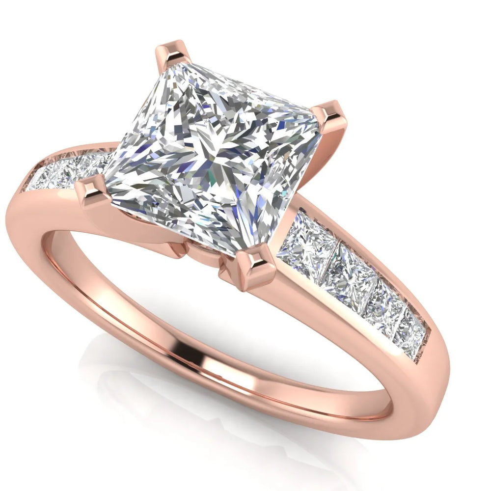 Elegant Channel-Set Accent Engagement Ring