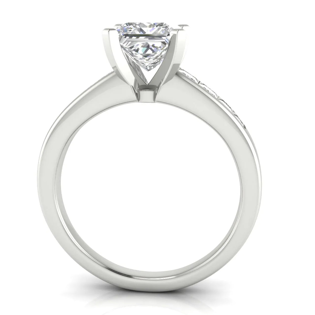 Elegant Channel-Set Accent Engagement Ring