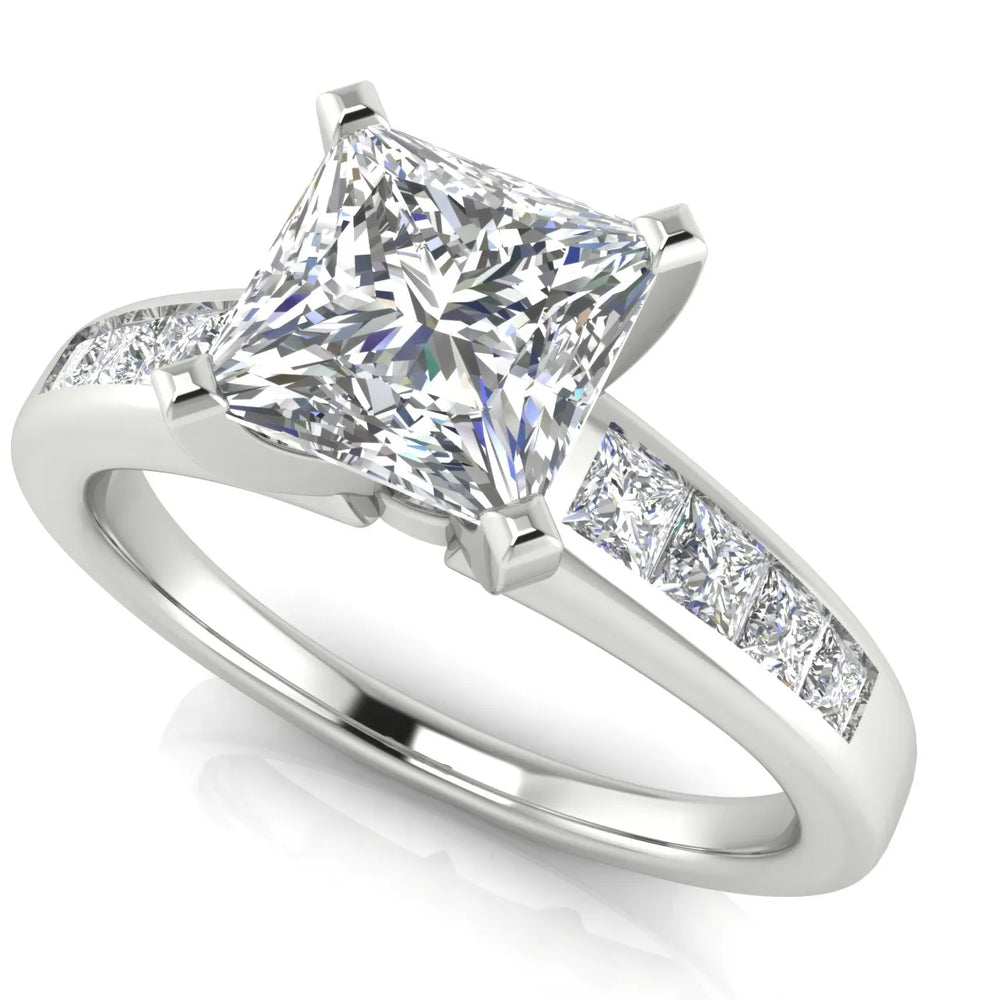 Elegant Channel-Set Accent Engagement Ring
